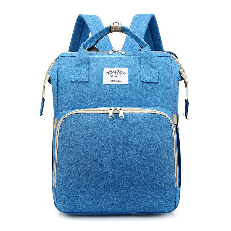 Large-Capacity Mommy Bag, Multi-Pocket Diaper Backpack with Side Bottle Pockets — 9 Colors