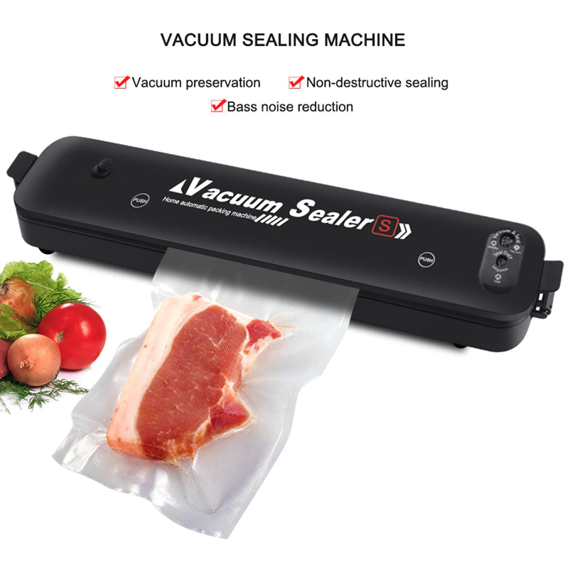 Vacuum Sealer Machine for Food Preservation, Automatic One-Touch Food Saver with Seal Bags — with 15 or 50 Bags