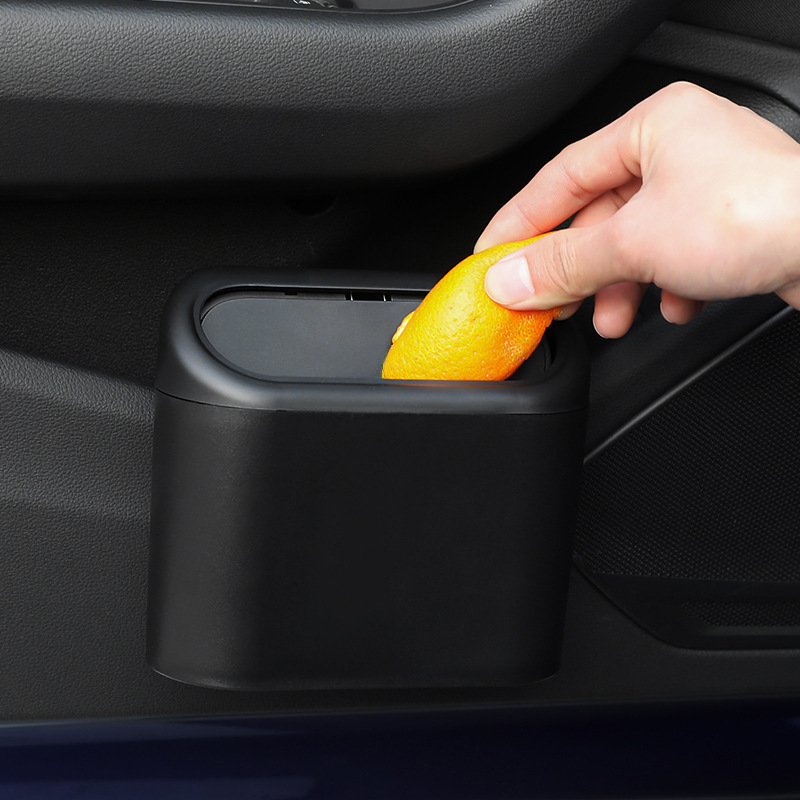 Car Door Hanging Trash Can, Mini Leakproof ABS Garbage Bin with Flip-Top Lid — Multiple Options
