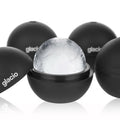 glacio Round Ice Cube Molds, 2.5-Inch Ice Sphere Maker, 4-Pack BPA-Free Flexible Silicone Ice Ball Molds for Whiskey — Black