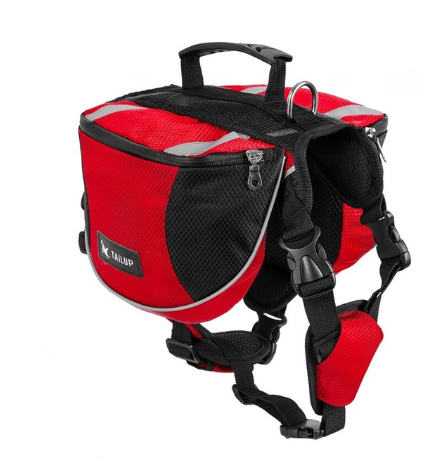 Dog Saddle Bag Backpack Harness, Adjustable Oxford Pet Vest with Zip Side Pockets, Top Handle & D-Ring — 8 Colours, S/M/L