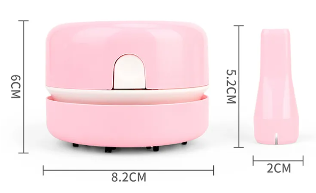 Mini Desktop Vacuum Cleaner, Portable Battery-Powered Handheld Desk Sweeper for Dust, Eraser Shavings & Crumbs — 4 Colors