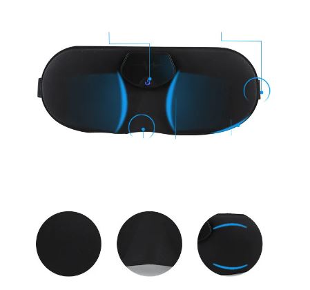 Smart Sleep Mask, 3D Contoured Blackout Sleep Goggles with Rechargeable Module, 2-Hour Quick Charge, 235x92mm — Black