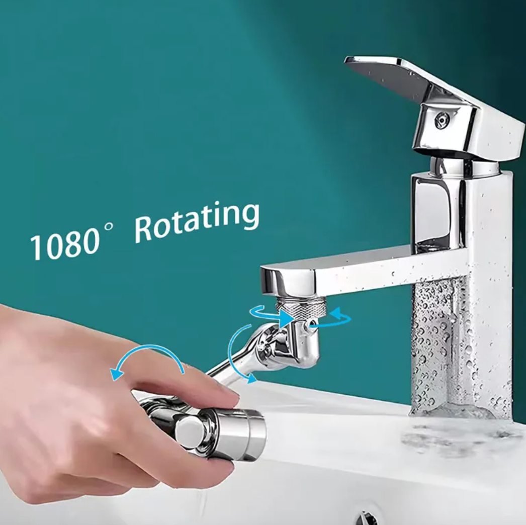 Universal 1080° Rotating Faucet Extender, Splash-Proof Tap Aerator with Adjustable Angle for Kitchen & Bathroom Sinks — 1PC / 2PC / 3PC