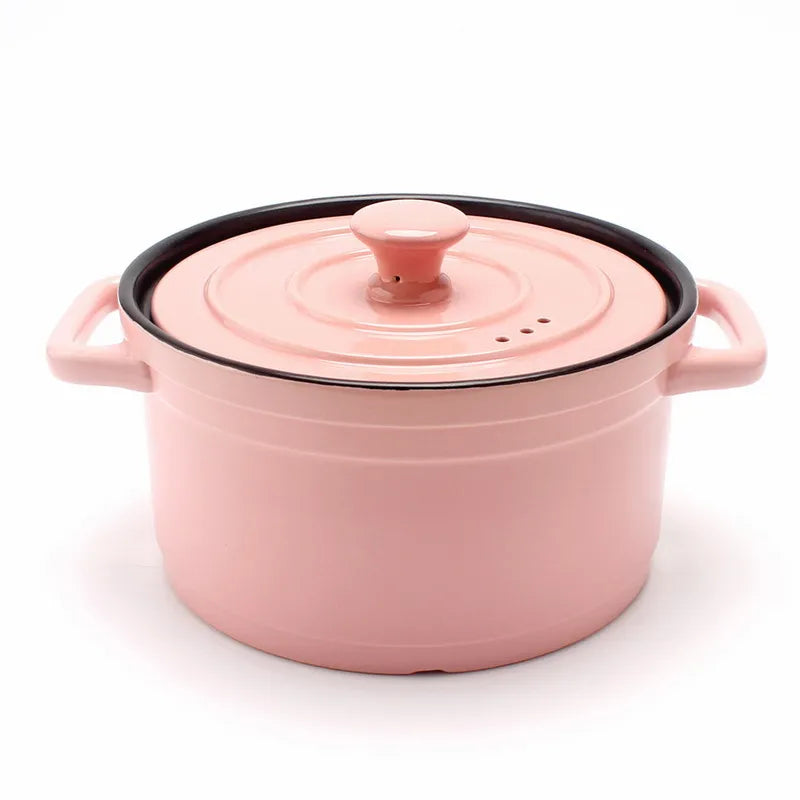 Heat-Resistant Ceramic Stew Pot with Non-Stick Surface, Gas-Stove Compatible Soup & Casserole Cooking Pot — Available in 3L, 4L & 5L Sizes