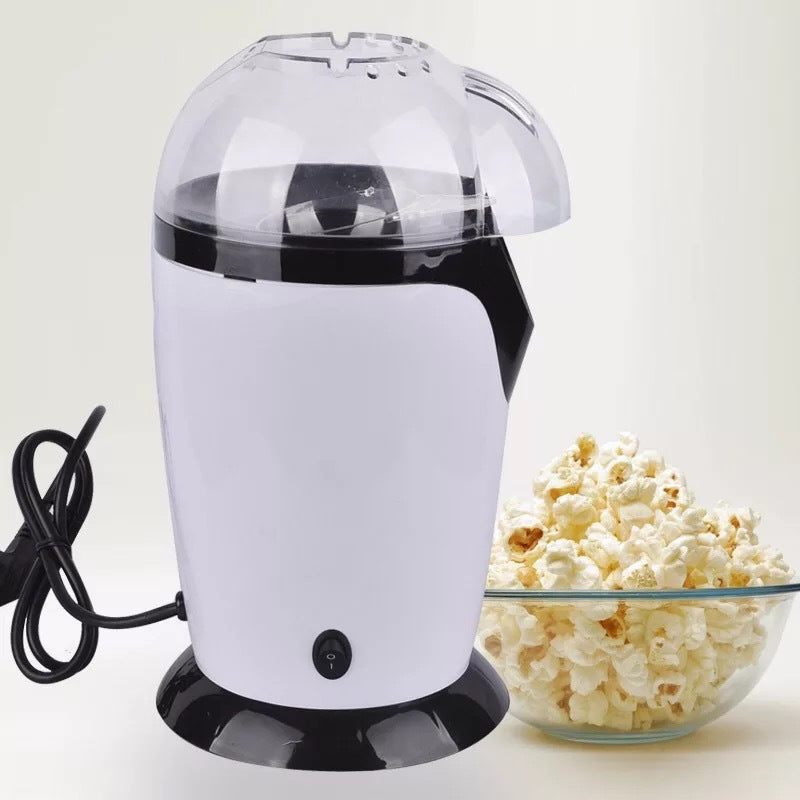 Mini Electric Popcorn Machine for Kids, Fully Automatic Hot Air Popcorn Maker — White / Red