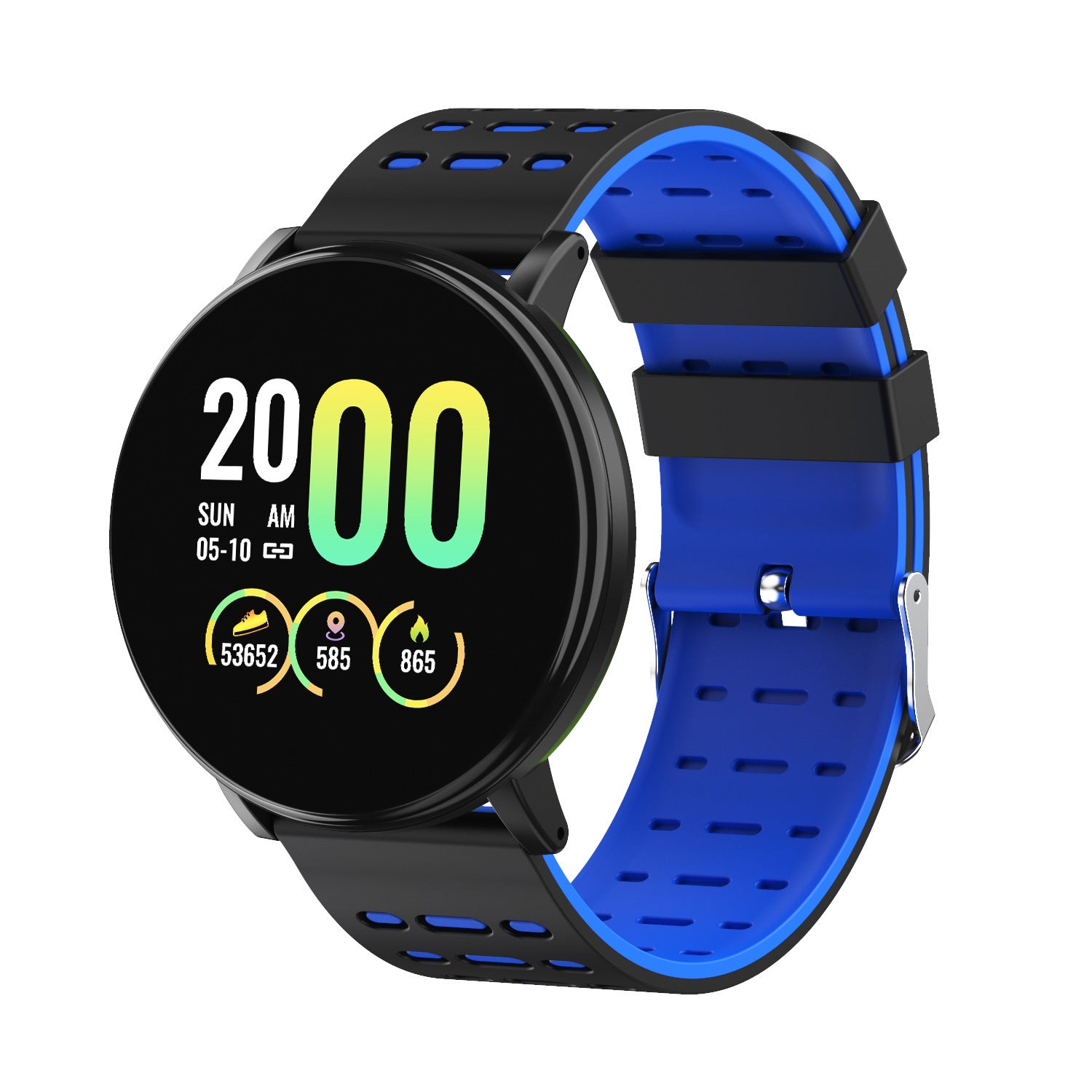 D19119plus Smart Fitness Bracelet, 1.3-Inch Touchscreen Activity Tracker with Step Counter & Sleep Monitor, USB Charging — Silicone Band