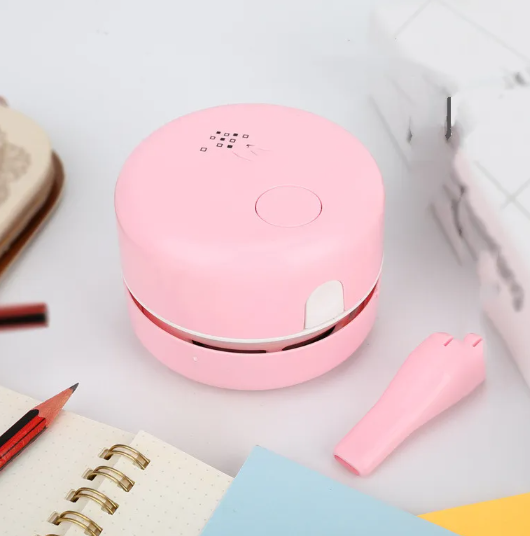 Mini Desktop Vacuum Cleaner, Portable Battery-Powered Handheld Desk Sweeper for Dust, Eraser Shavings & Crumbs — 4 Colors