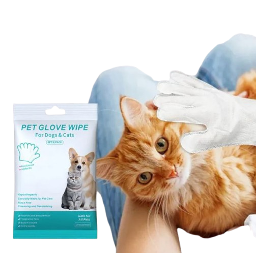 Pet Glove Wipes & Dental Finger Wipes for Cats & Dogs, Gentle No-Rinse Grooming Wipes for Coat, Paws & Teeth — 5/6 pc Packs