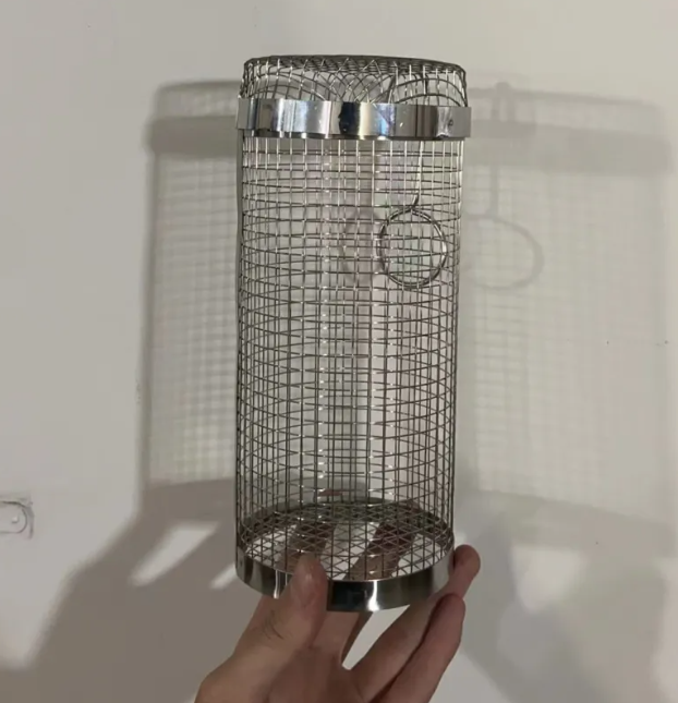 Rolling BBQ Grill Basket, Stainless Steel Mesh Cylinder Grilling Basket for Vegetables, Meatballs, Seafood & Small Foods — 20cm / 30cm, 1-6 Pack