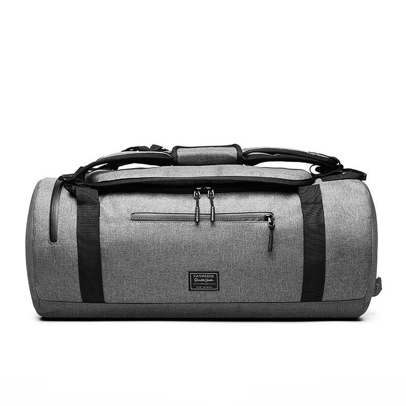 Travel Duffle Backpack Bag for Gym & Sports, 56x28x28cm Waterproof Wear-Resistant Polyester, Lightweight 0.94kg Carry-On — Grey