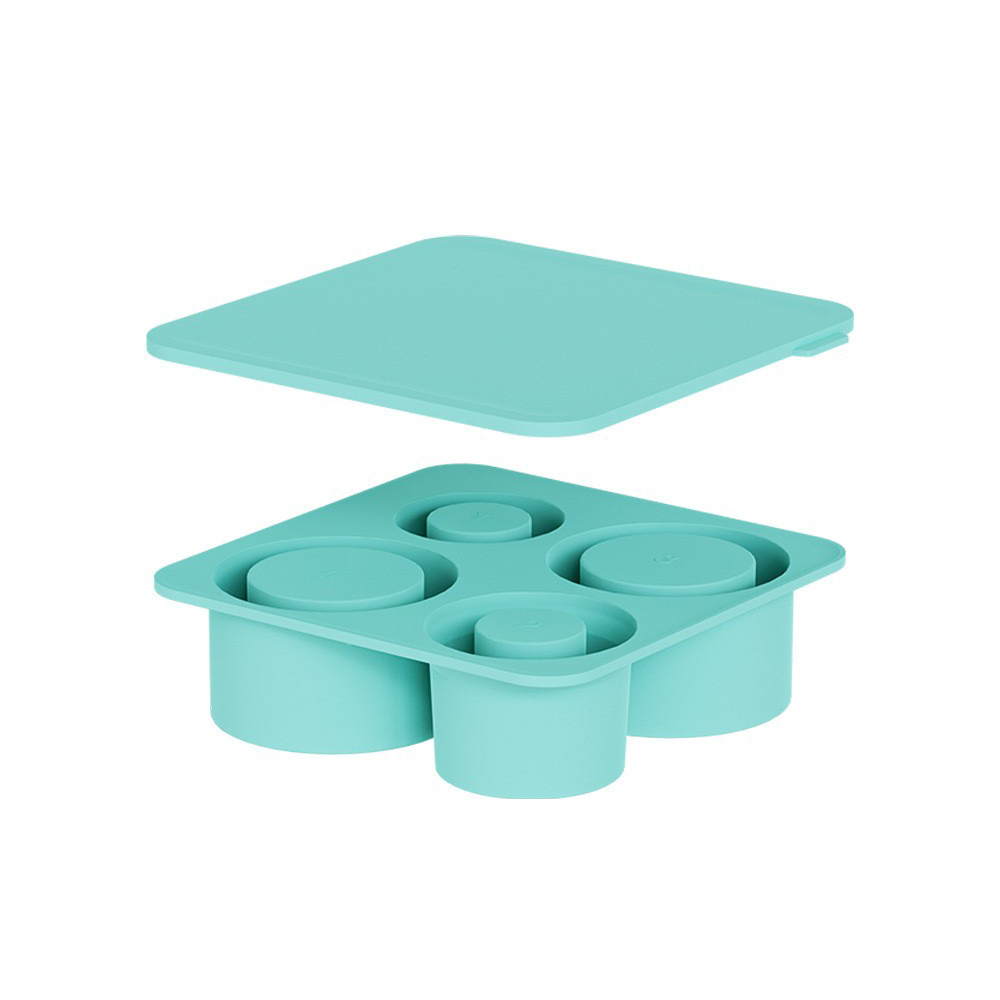 Cylindrical Ice Cube Mold for Tall Tumblers, 4-Grid Silicone Ice Cube Tray with Slow-Melt Cylinder Ice, Fits 30-40oz Tumblers, for Cocktails