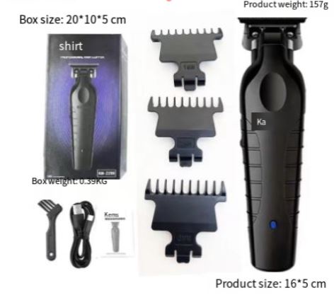 Kemei KM-2299 Cordless Detail Hair Trimmer, Rechargeable Electric Hair Trimmer for Men with Titanium Alloy Blade — Black