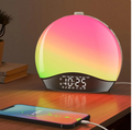 Sunrise Alarm Clock with Bluetooth, Smart Wake-Up Light with Sunrise Simulation, Colorful Bedside Lamp & Bluetooth Speaker — White