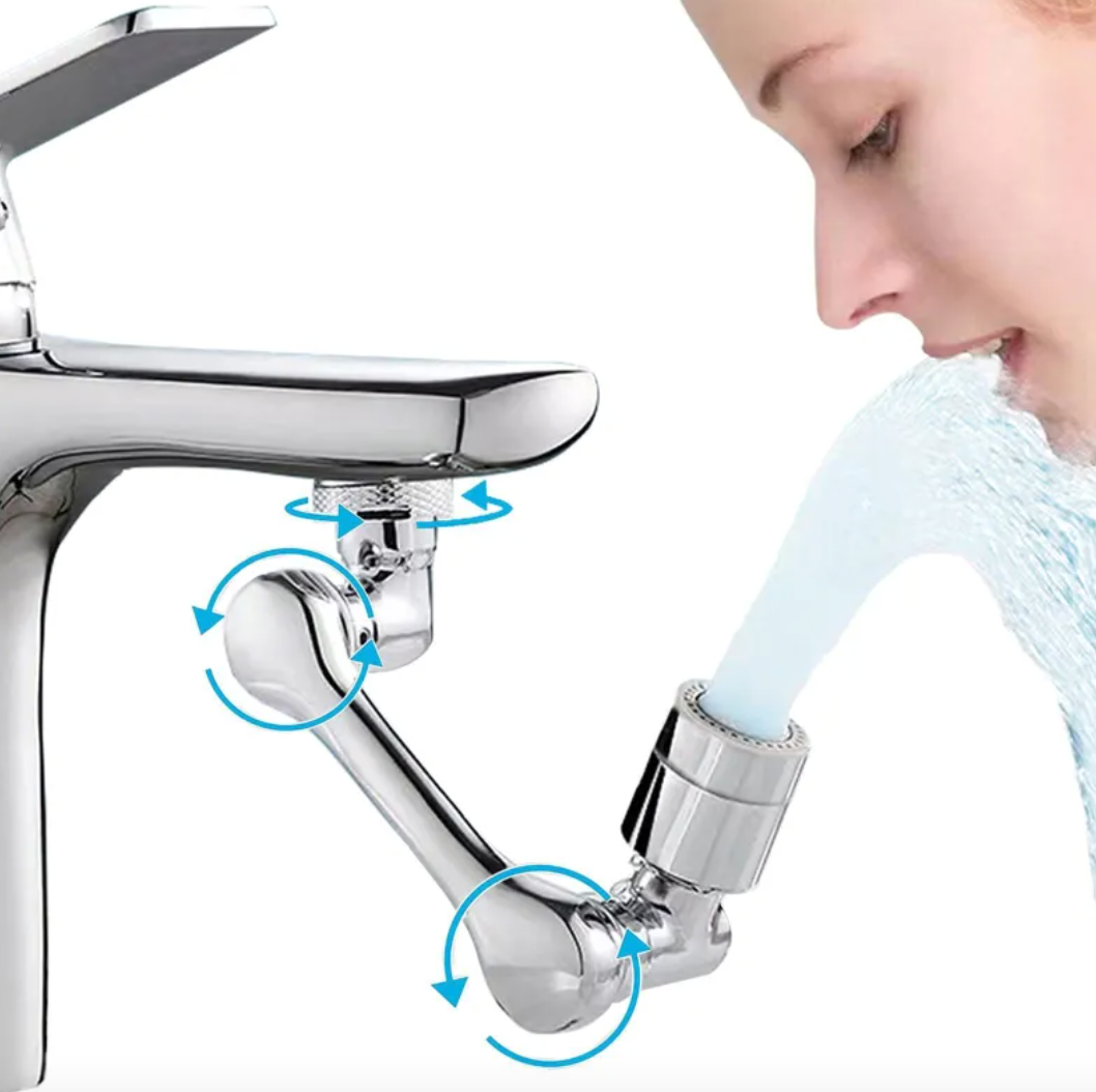 Universal 1080° Rotating Faucet Extender, Splash-Proof Tap Aerator with Adjustable Angle for Kitchen & Bathroom Sinks — 1PC / 2PC / 3PC