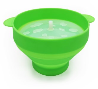 Collapsible Silicone Microwave Popcorn Popper, Food-Grade Microwavable Popcorn Maker Bowl — Red / Blue / Green / Purple