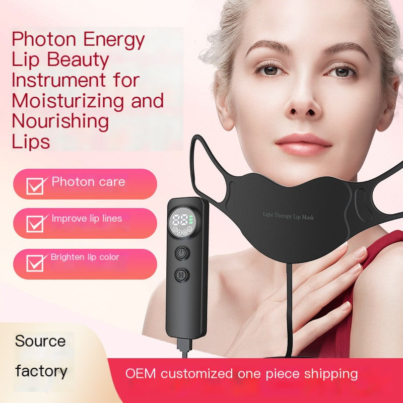 LED Lip Mask Beauty Instrument, Colour-Changing LED Light Device for At-Home Lip Care, Rechargeable — 0.45kg