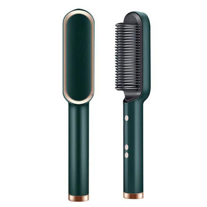 Hair Straightener Brush, 2-in-1 Straightening & Curling Hot Comb with Ceramic PTC Heating, 5 Adjustable Heat Settings & Anti-Scald Design — 4 Colors