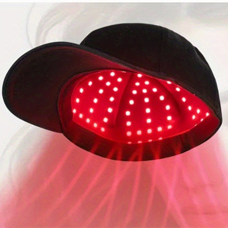 Red Light Therapy Cap, Portable 650nm Red Light Hair Care Cap for Scalp Wellness, Wearable Hair-Care Support Device for Home Use — Black