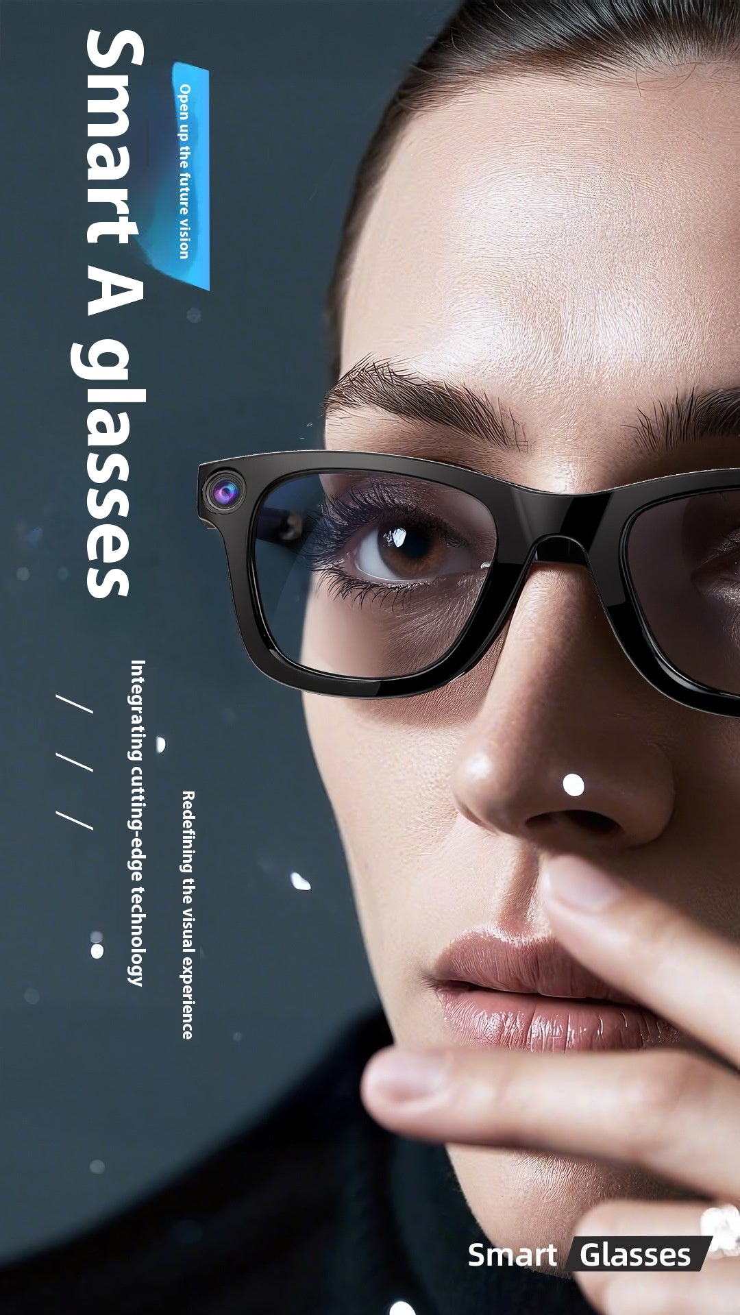 AI Camera Smart Glasses, HD Video Recording Smart Glasses with Anti-Shake, Voice Calls, Translation & Object Recognition — Sunglasses / Clear Lens