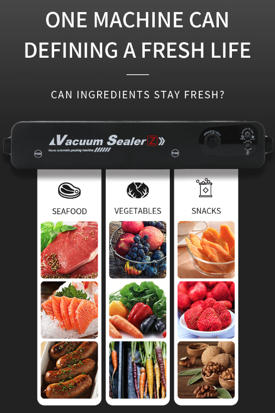 Vacuum Sealer Machine for Food Preservation, Automatic One-Touch Food Saver with Seal Bags — with 15 or 50 Bags