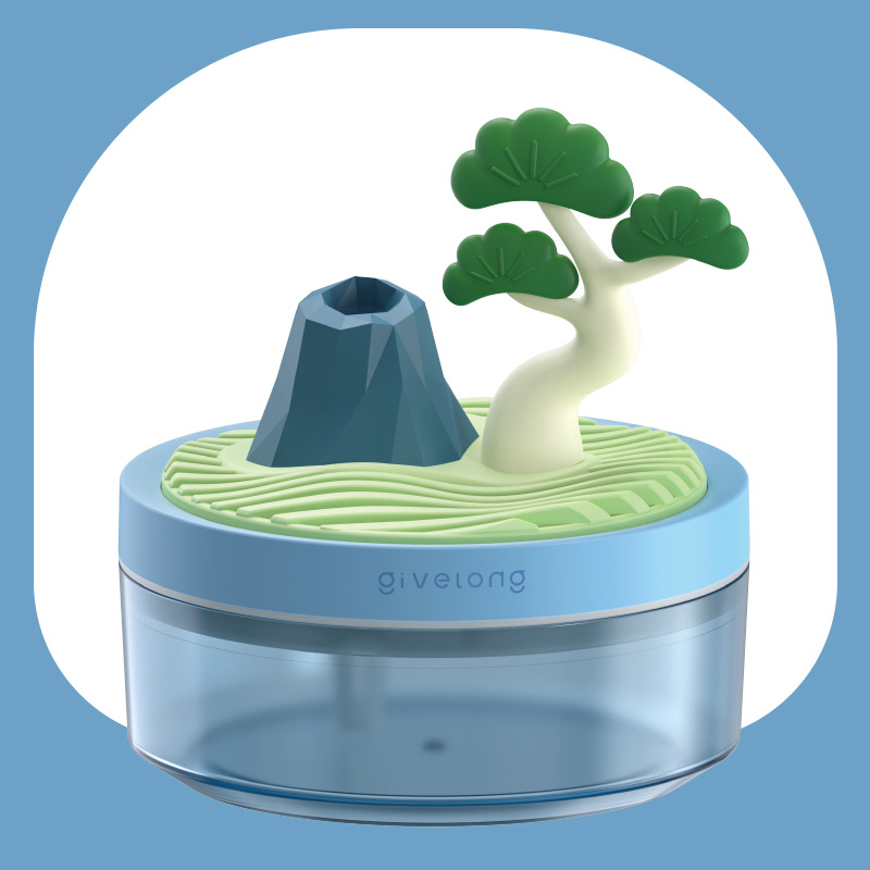 Portable USB Aroma Humidifier, Compact Landscape-Design Cool Mist Aromatherapy Diffuser, Quiet Desktop Air Humidifier for Home — Multiple Cute Styles