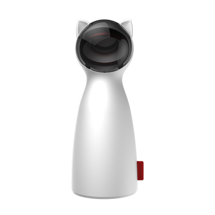 Automatic Cat Laser Toy, Interactive Laser Pointer with 5 Angle Settings & 2 Speed Modes, Auto Timer Laser Pet Toy for Indoor Cats & Kittens — White