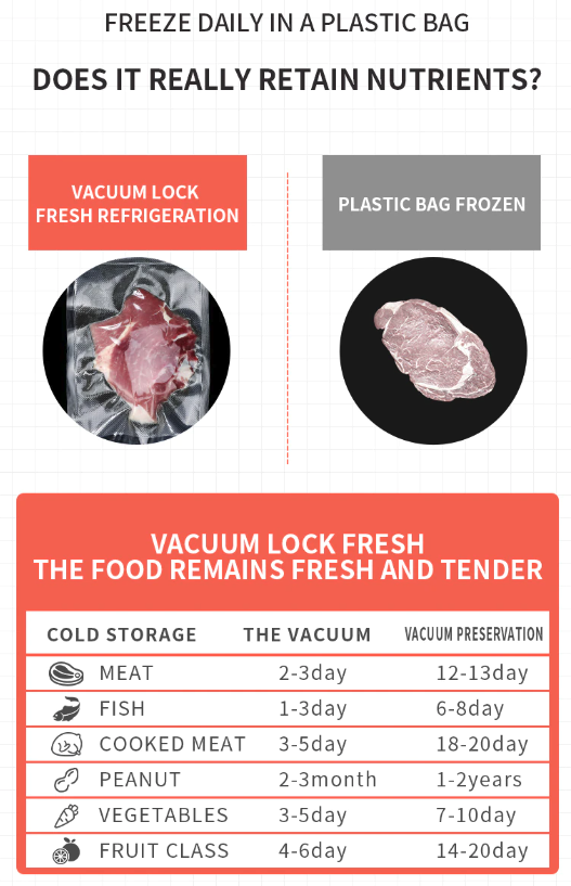 Vacuum Sealer Machine for Food Preservation, Automatic One-Touch Food Saver with Seal Bags — with 15 or 50 Bags