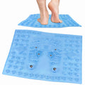 UPIQNG Foot Acupressure Massage Mat, Shiatsu Reflexology Pad in Odorless TPE, Foldable for Home & Office Use, 29x39cm — Blue