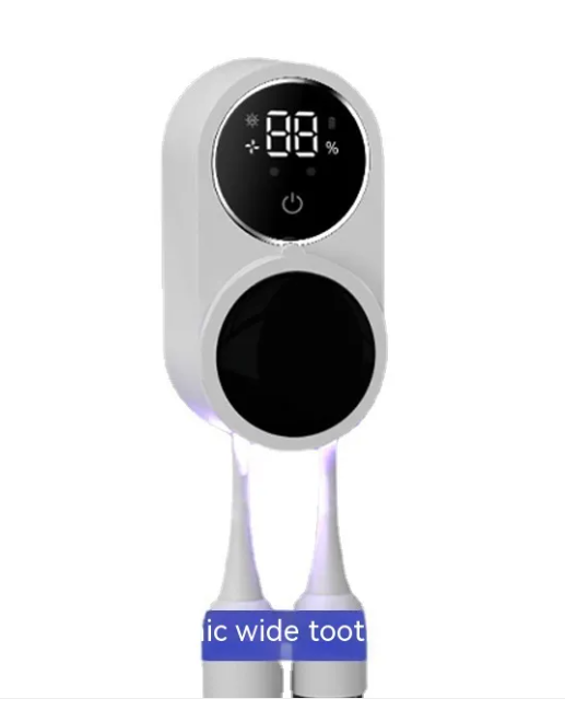 Automatic Toothbrush Sterilizer, USB-Powered UV Sanitizer with Wave/Touch Sensor Auto Open-Close — White
