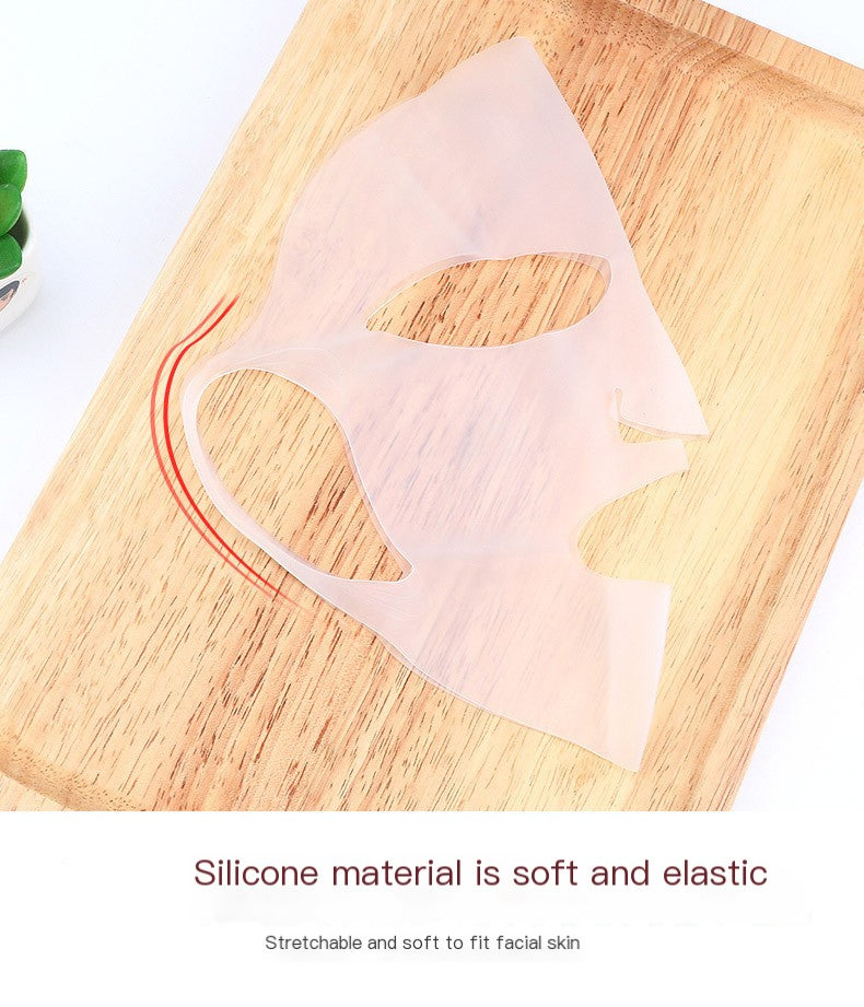 3D Silicone Ear Hanging Face Mask, Reusable Waterproof Cover for Sheet & Mud Masks, Trimmable Ear Loops — 28x22cm / 29x22cm, White / Pink