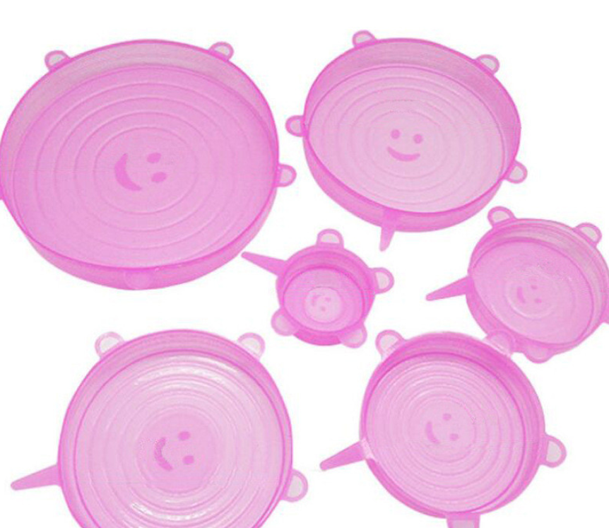 Silicone Stretch Lids for Food Storage, 12-Pack Reusable Food-Grade Silicone Lids in 6 Sizes — Multiple Colors