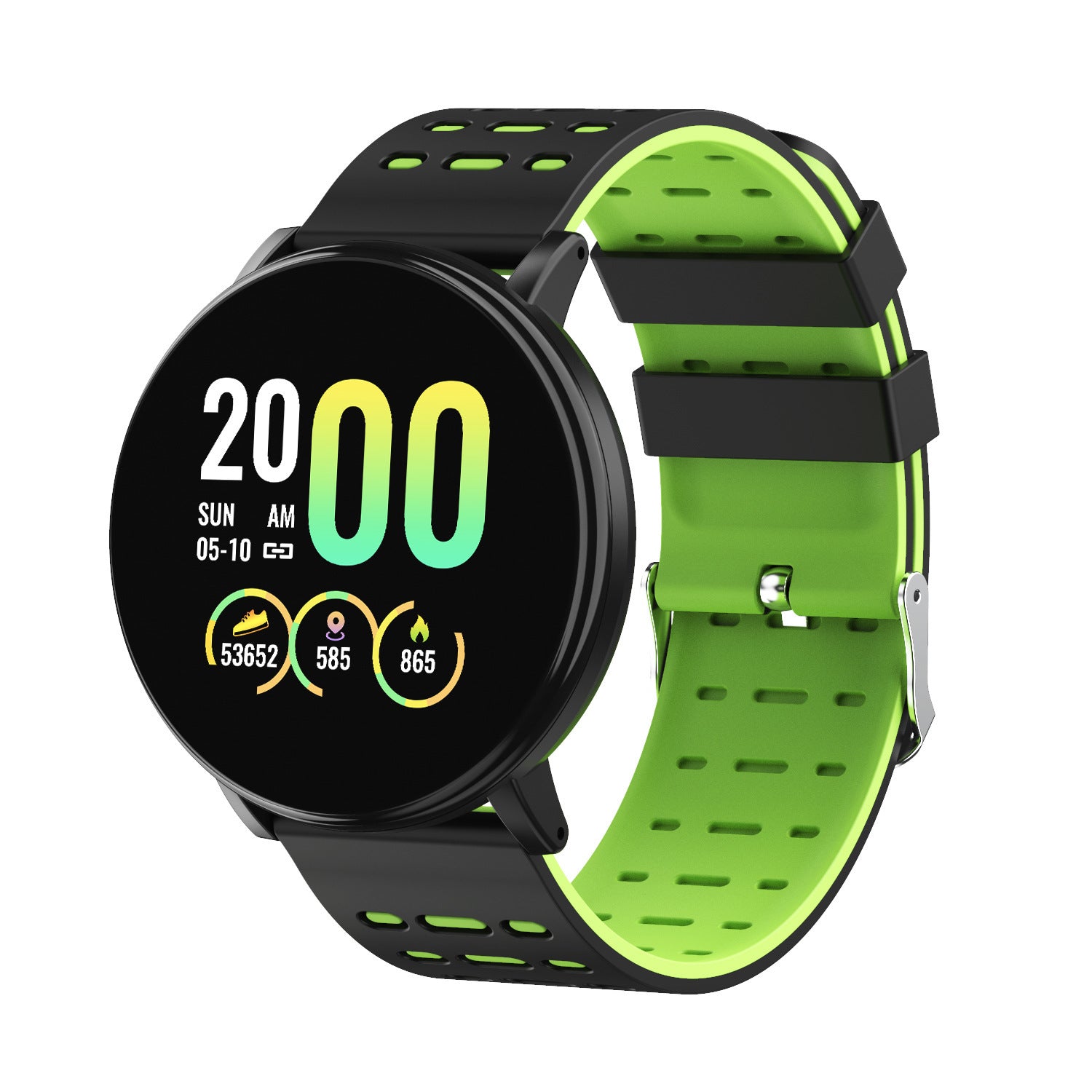 D19119plus Smart Fitness Bracelet, 1.3-Inch Touchscreen Activity Tracker with Step Counter & Sleep Monitor, USB Charging — Silicone Band