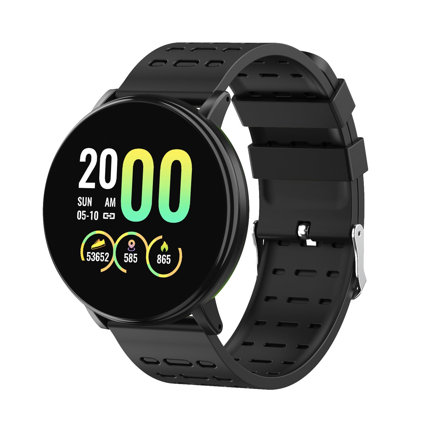 D19119plus Smart Fitness Bracelet, 1.3-Inch Touchscreen Activity Tracker with Step Counter & Sleep Monitor, USB Charging — Silicone Band