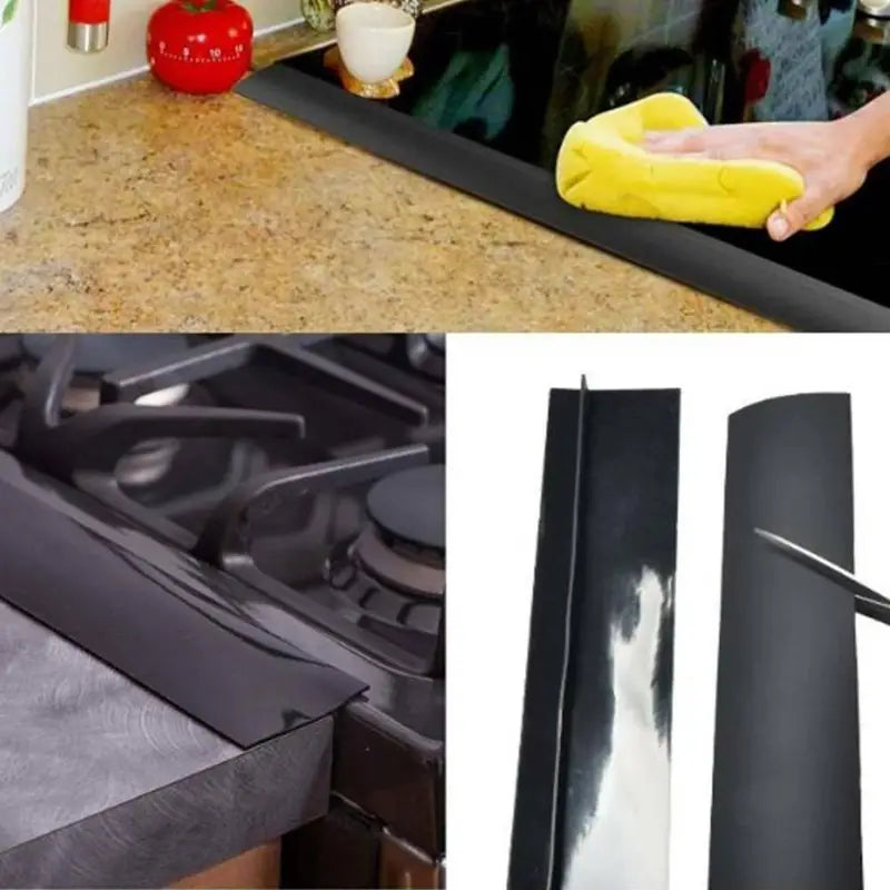 Heat-Resistant Silicone Gap Cover for Clean Countertops - Kitchen Appliance Gap Filler for Stove, Washer, and Counter Sealing