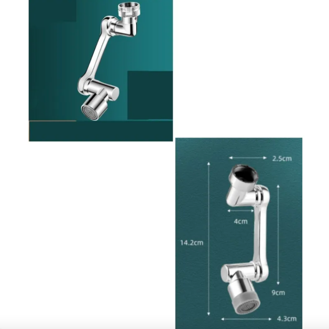 Universal 1080° Rotating Faucet Extender, Splash-Proof Tap Aerator with Adjustable Angle for Kitchen & Bathroom Sinks — 1PC / 2PC / 3PC