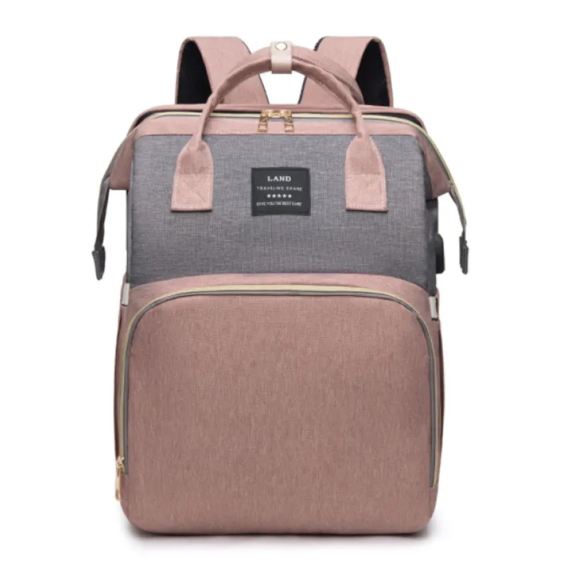 Large-Capacity Mommy Bag, Multi-Pocket Diaper Backpack with Side Bottle Pockets — 9 Colors