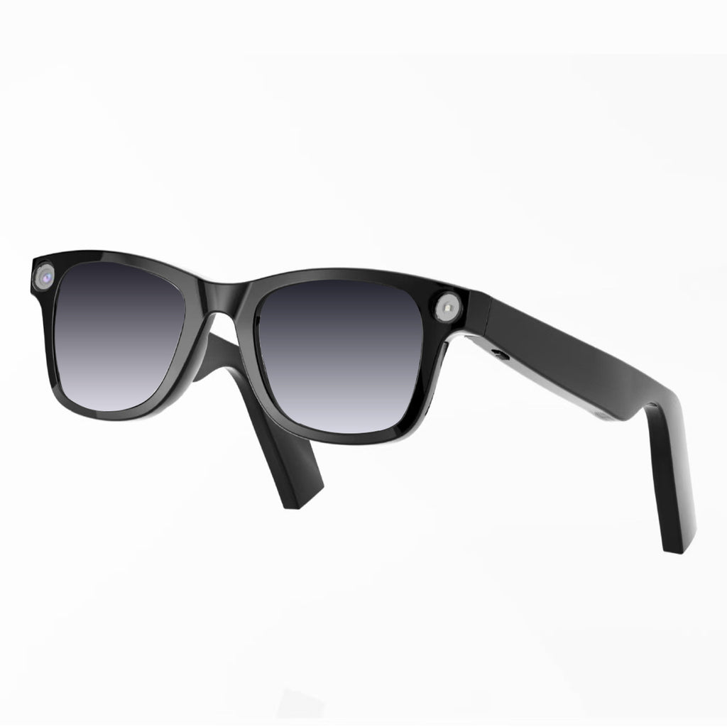 AI Camera Smart Glasses, HD Video Recording Smart Glasses with Anti-Shake, Voice Calls, Translation & Object Recognition — Sunglasses / Clear Lens