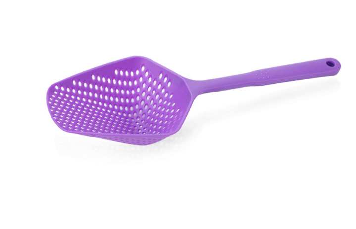 Kitchen Water Strainer Spatula, Large Slotted Scoop & Ice Shovel in Non-Toxic Nylon with Hanging Hole, 34.5x12.5x6cm — Multi-Color