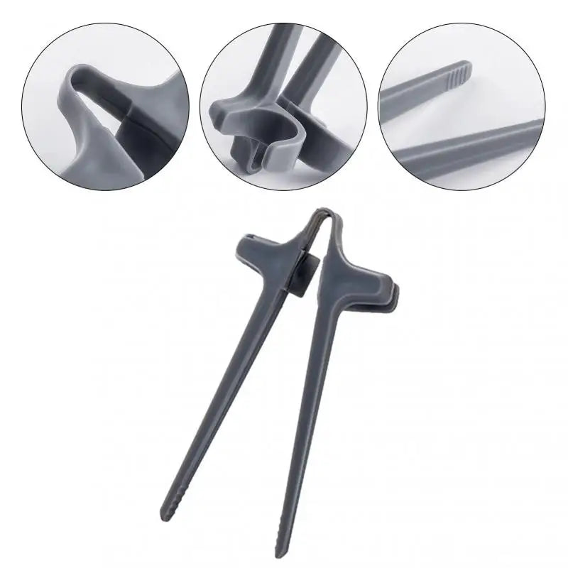 Hands-Free Snack Chopsticks, Food-Grade Reusable Mini Snack Tongs for Gaming, Typing & Watching TV — Black / Grey / Pink / White