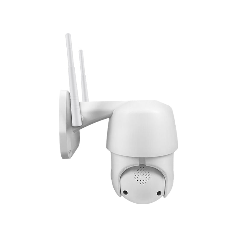 Wireless Security Camera Outdoor Indoor, 1080p HD WiFi PTZ Camera, 360° View, IP66 Waterproof, Night Vision, Motion Detection & Auto Tracking — White