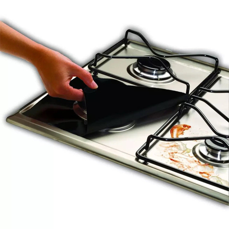 4-Pack Gas Stove Protector Cover Liners - Non-Stick Reusable Gas Range Top Burner Covers