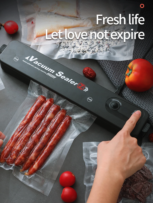 Vacuum Sealer Machine for Food Preservation, Automatic One-Touch Food Saver with Seal Bags — with 15 or 50 Bags