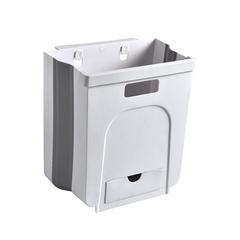 Large Wall-Mounted Folding Trash Can, 6L Foldable Hanging Garbage Bin for Cabinet Door, Space-Saving Collapsible Waste Can for Kitchen, Car — 4 Colors