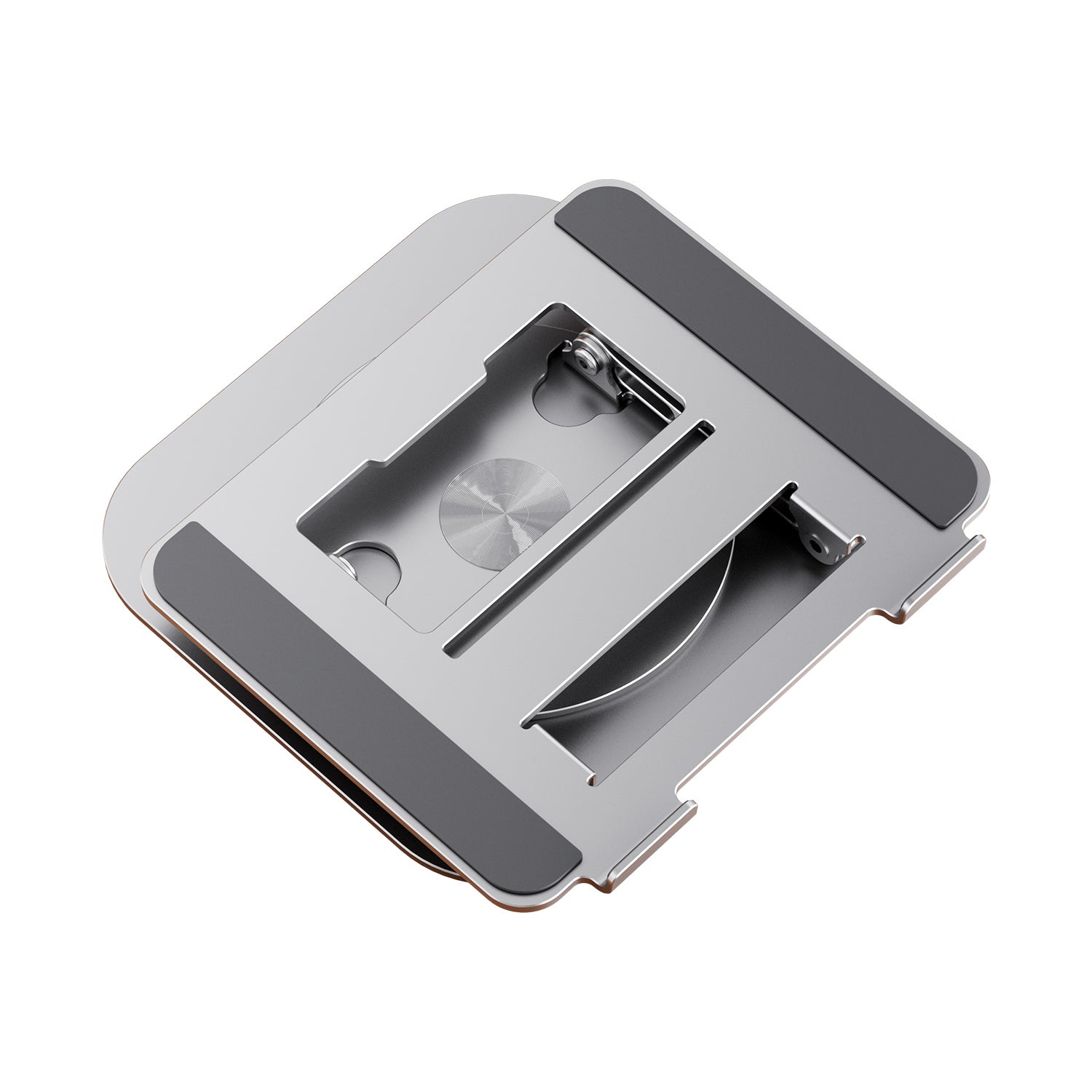 MCHOSE LS928 Adjustable Aluminum Laptop Stand, 360° Rotating Ergonomic Notebook & Tablet Holder, Foldable 1.185kg — Silver / White