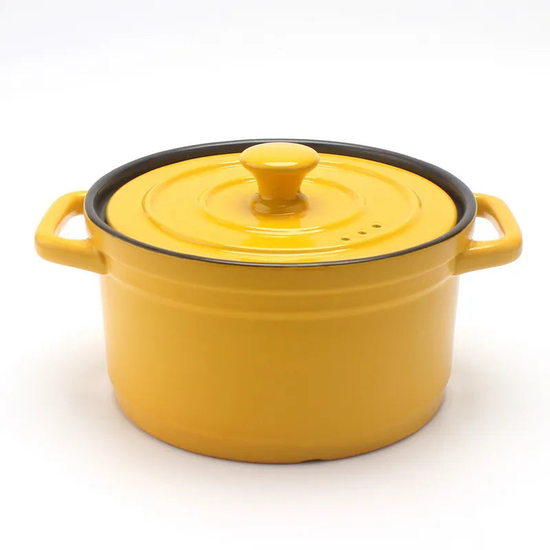 Heat-Resistant Ceramic Stew Pot with Non-Stick Surface, Gas-Stove Compatible Soup & Casserole Cooking Pot — Available in 3L, 4L & 5L Sizes