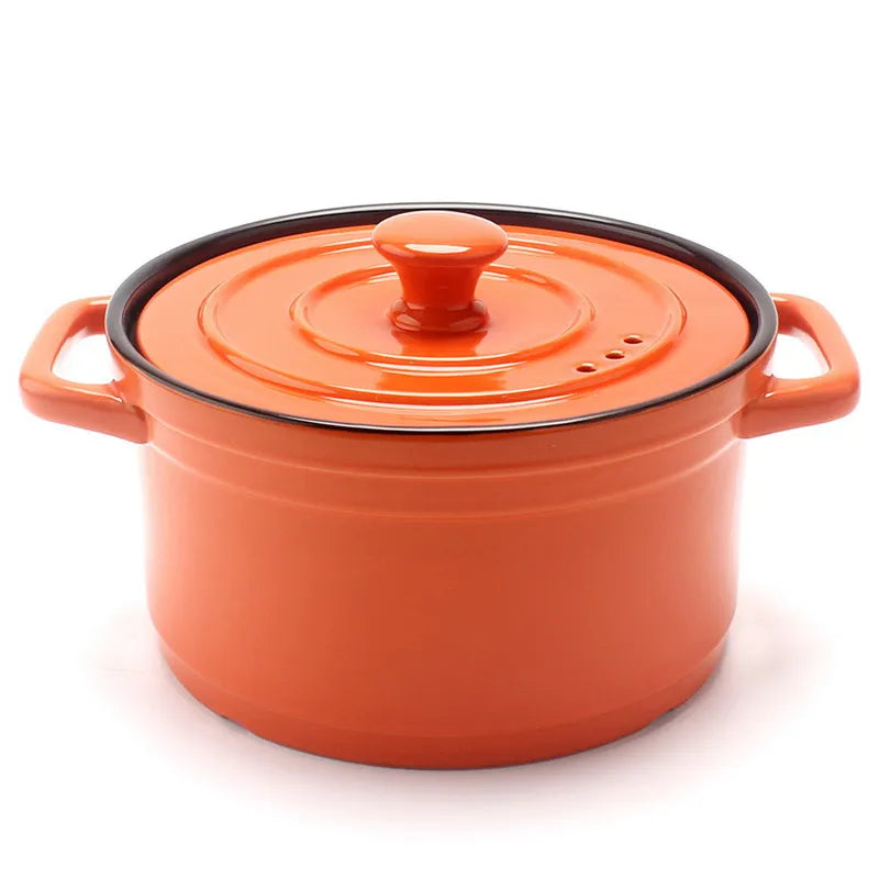 Heat-Resistant Ceramic Stew Pot with Non-Stick Surface, Gas-Stove Compatible Soup & Casserole Cooking Pot — Available in 3L, 4L & 5L Sizes