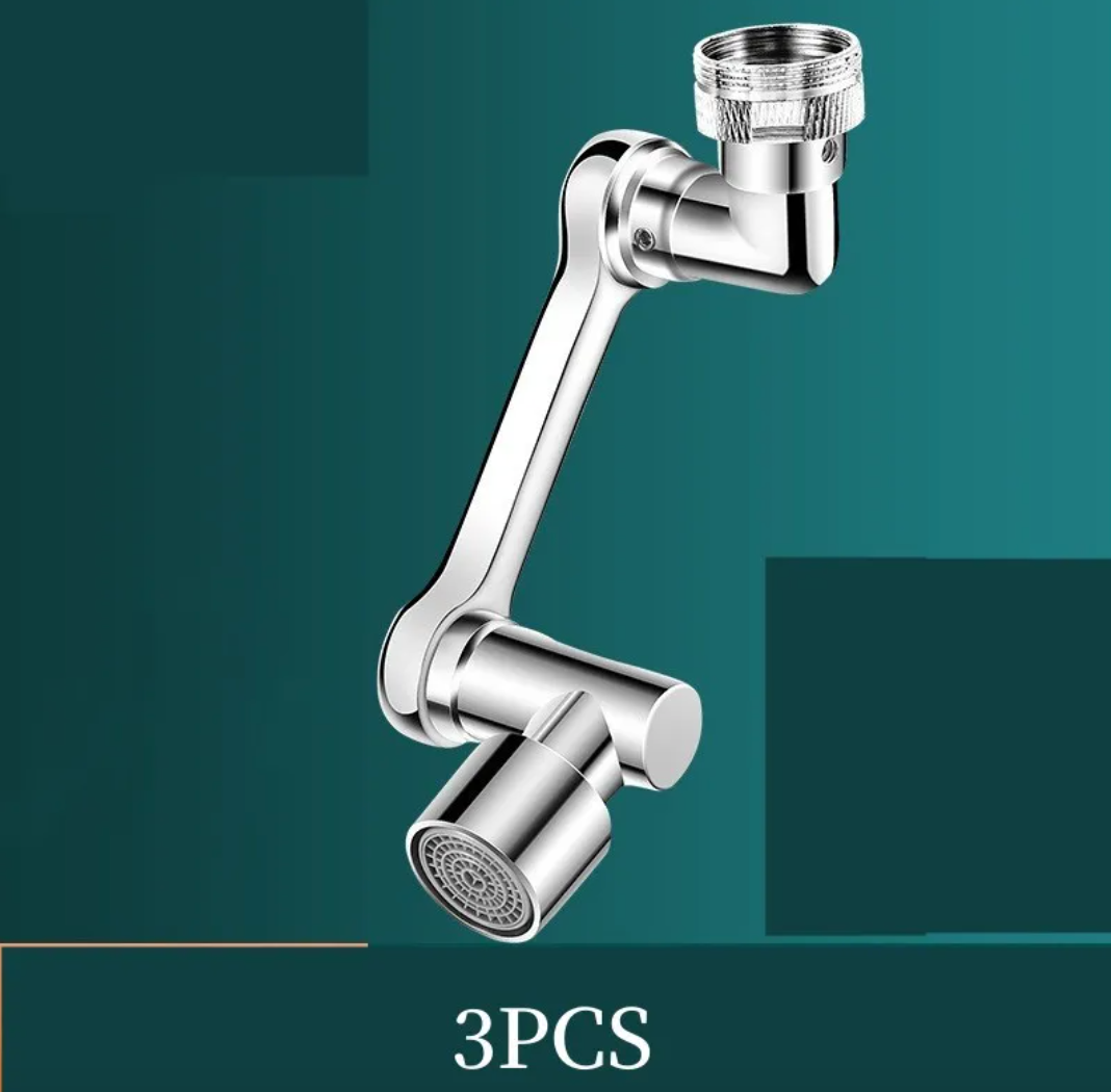 Universal 1080° Rotating Faucet Extender, Splash-Proof Tap Aerator with Adjustable Angle for Kitchen & Bathroom Sinks — 1PC / 2PC / 3PC