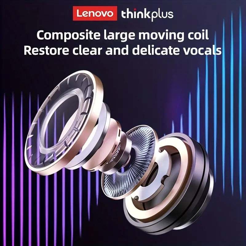 Lenovo LP80 Pro RGB Wireless Gaming Earbuds, Bluetooth 5.3 TWS Semi-In-Ear Open-Fit Headphones with Low Latency & Built-In Mic — Black