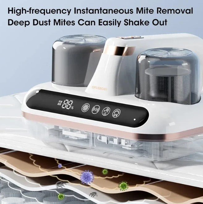 Mattress Vacuum Mite Remover, Cordless Handheld UV Bed Vacuum with 10kPa Suction — Pink / Green / White